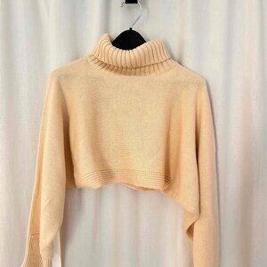 Audrey 3+1 Cropped Turtleneck Sweater